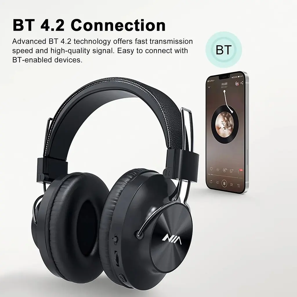 Бездротові навушники NIA S4000 Bluetooth 3,5 мм AUX - фото 4