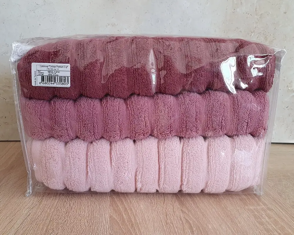 Набір турецьких махрових рушників Cestepe MicroCotton Premium 3 штуки 70x140 Ezgi 5 щільність 600 г/м2 - фото 5