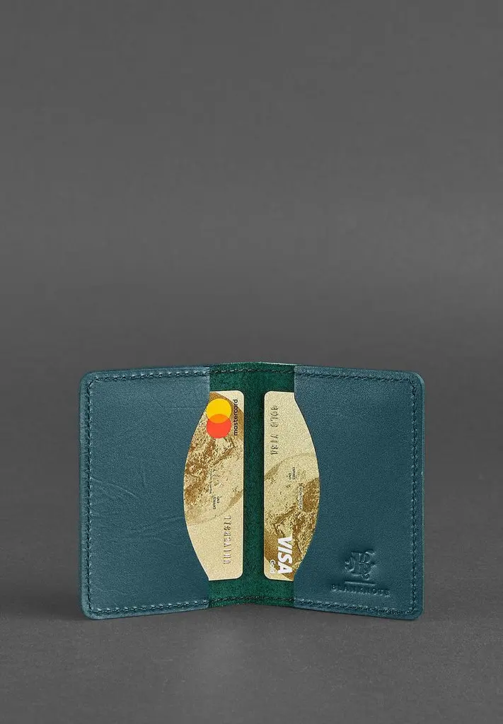 Жіночий шкіряний кард-кейс (візитниця) 6.0 зелений - фото 3