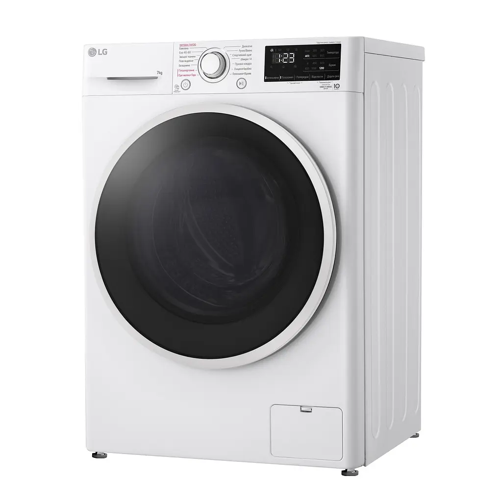 Пральна машина LG фронтальна, 7кг, 1200, A+++, 48см, дисплей, пара, інвертор, білий (F2V3HS7WW) - фото 5