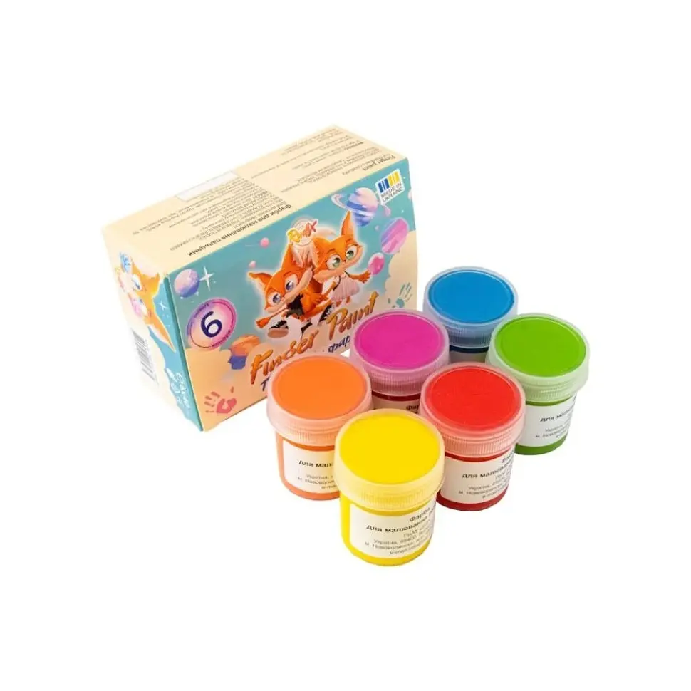 Набір пальчикових фарб Rudix 840602, 6 кольорів по 40 мл - фото 2