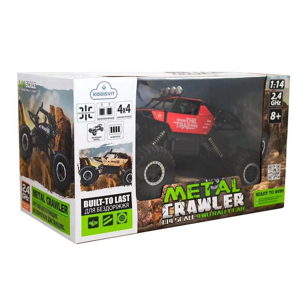 Автомобіль OFF-ROAD CRAWLER з р/к - WHERE THE TRAIL ENDS (червоний, акум. 7.2V, метал. корпус, 1:14) Sulong Toys SL-121RHMR - фото 3
