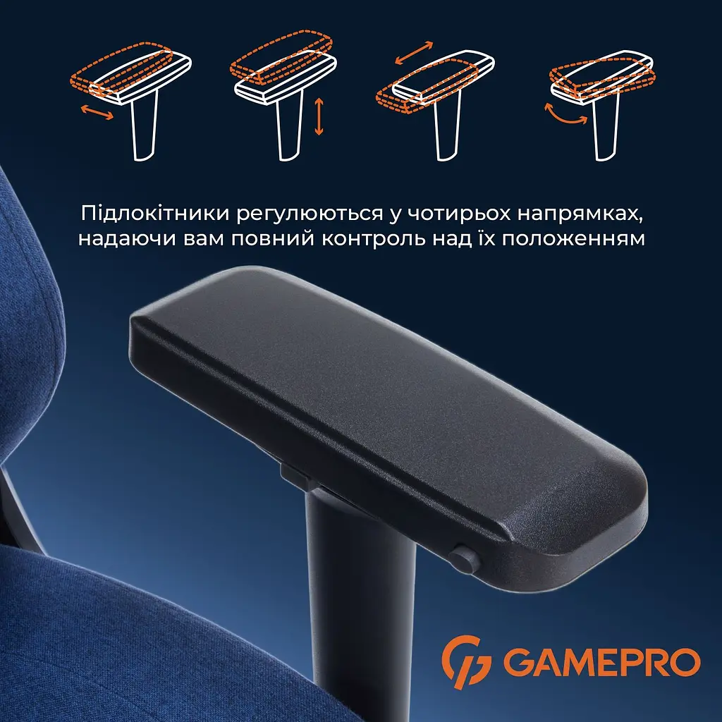 Ігрове крісло GamePro Size L Fabric Dark Blue (FGC750DB) - фото 17