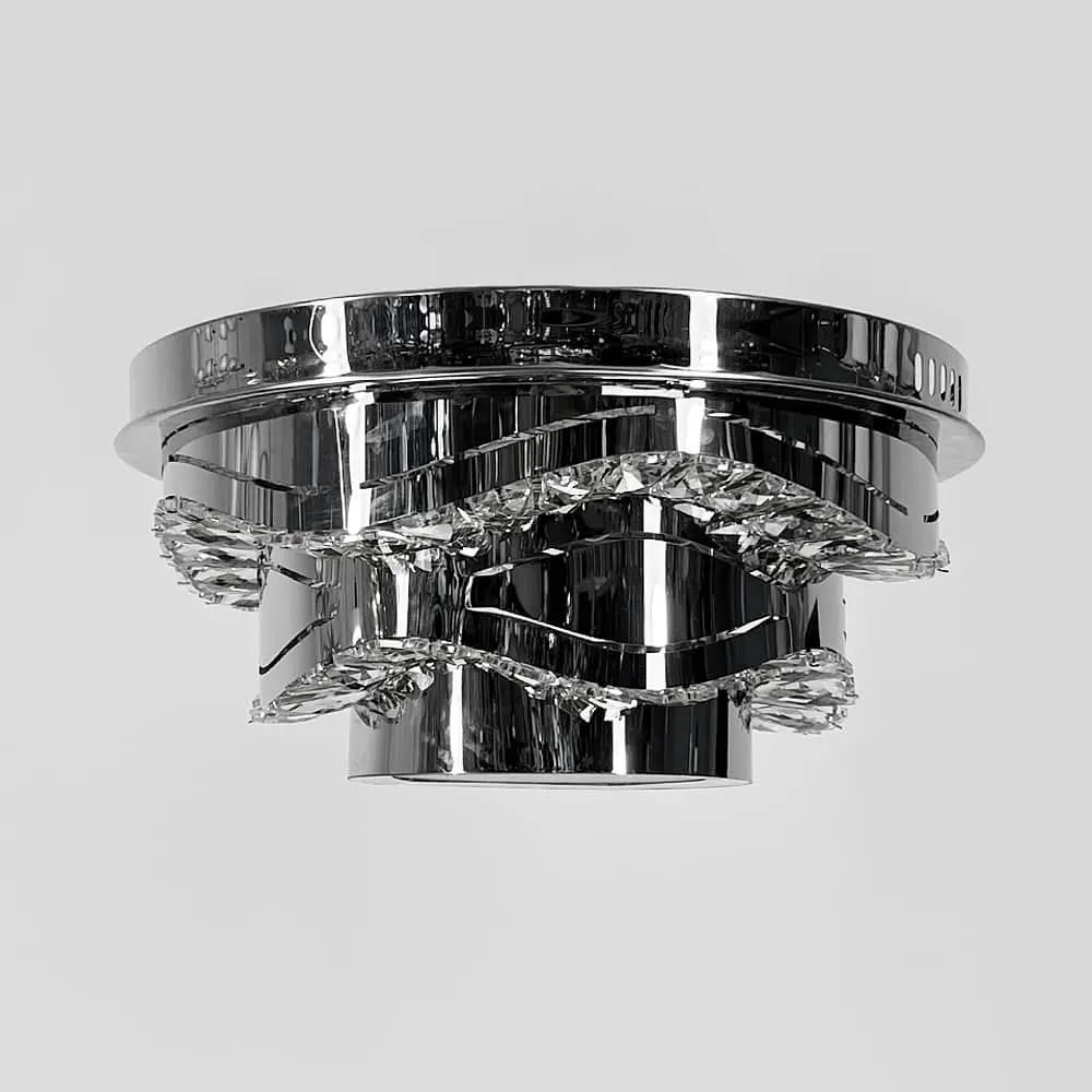 Хромированная потолочная люстра с прозрачным хрусталем Ø 40 см Ст. C 1784/400 | Line F - фото 6