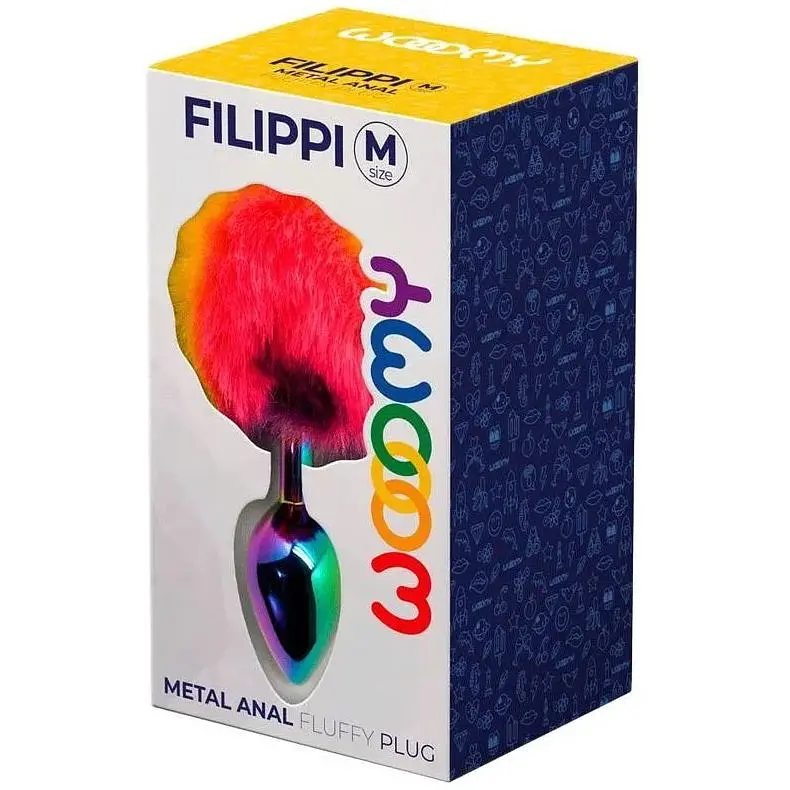 Анальна пробка Wooomy Filippi M з пухнастим хвостиком діаметр 3.4 см довжина 8 см - фото 3