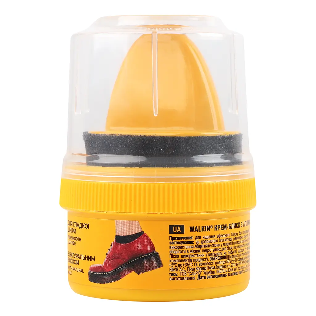 Крем-блиск для взуття з гладкої шкіри Walkin з аплікатором безбарвний 75 мл - фото 5