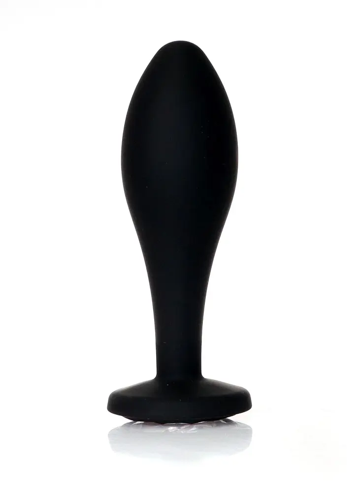 Анальна пробка - Jewellery Silicone Black Plug L Clear - фото 5