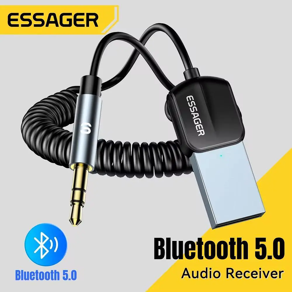 Bluetooth-адаптер Essager Bluetooth 5.0 автомобільний приймач AUX з мікрофоном (EBT-YH01-P) - фото 7