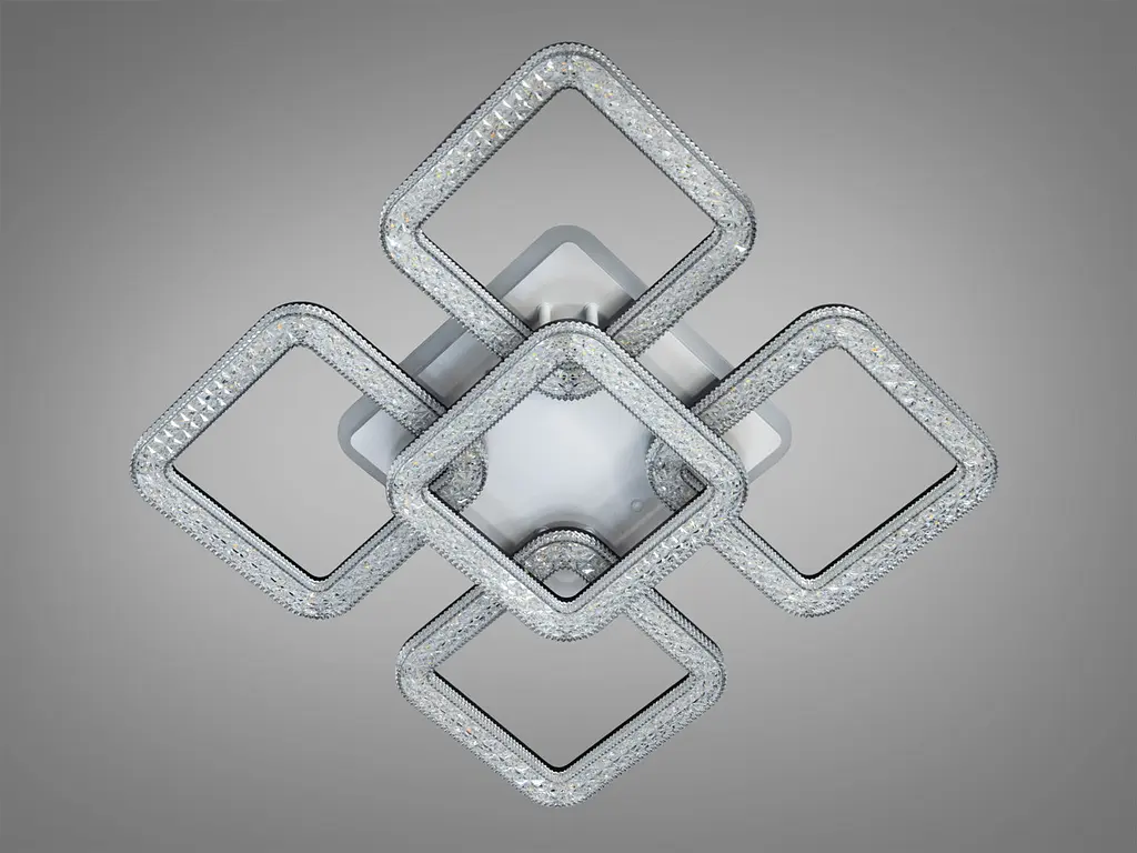 Люстра стельова LED Diasha 2205/4+1BK, 80W, 3200K-6500K, чорний метал, сучасний стиль для дому - фото 4