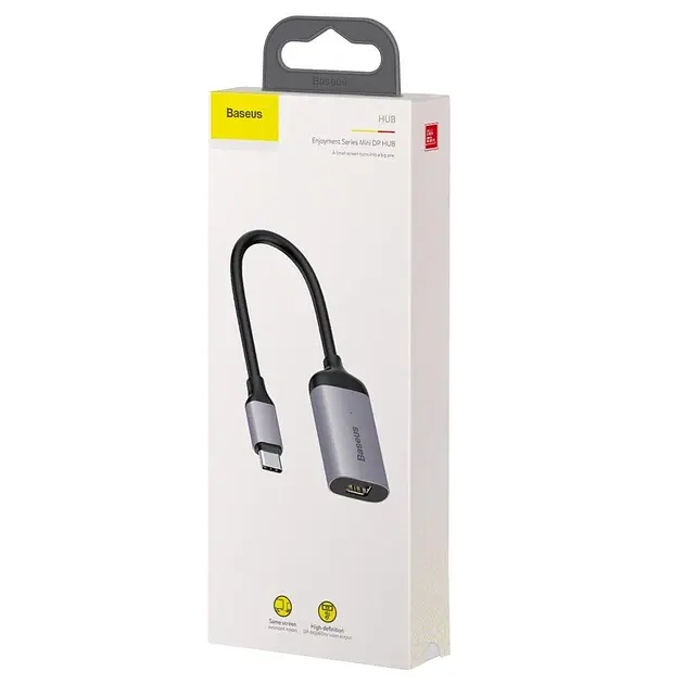 Переходник Baseus Enjoyment Series Type-C to Mini DP HUB Convertor CAHUB-Z0G Dark Grey - фото 6