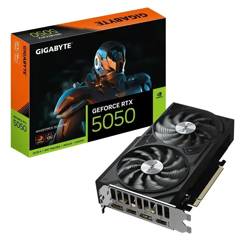 Відеокарта GF RTX 5050 8GB GDDR6 WindForce OC V2 Gigabyte (GV-N5050WF2OCV2-8GD)
