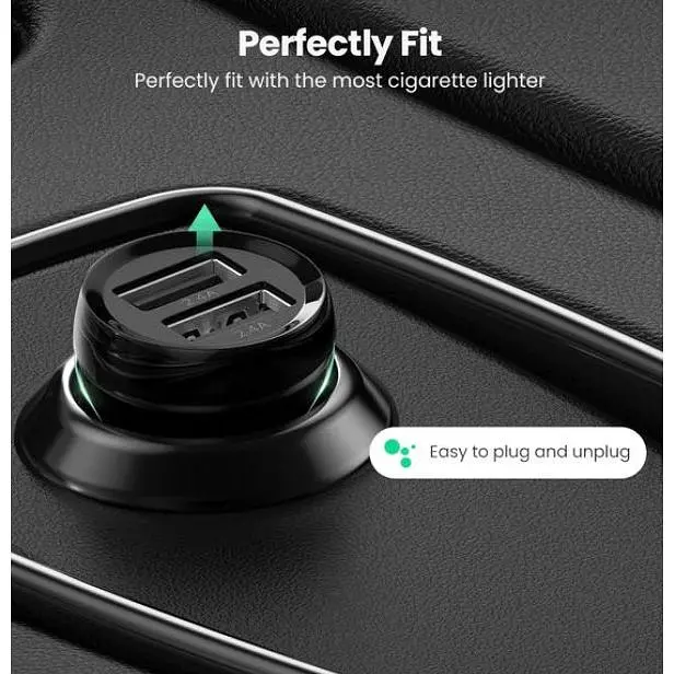 Автомобільний зарядний пристрій Ugreen ED018 24W 2xUSB Charger чорний - фото 8