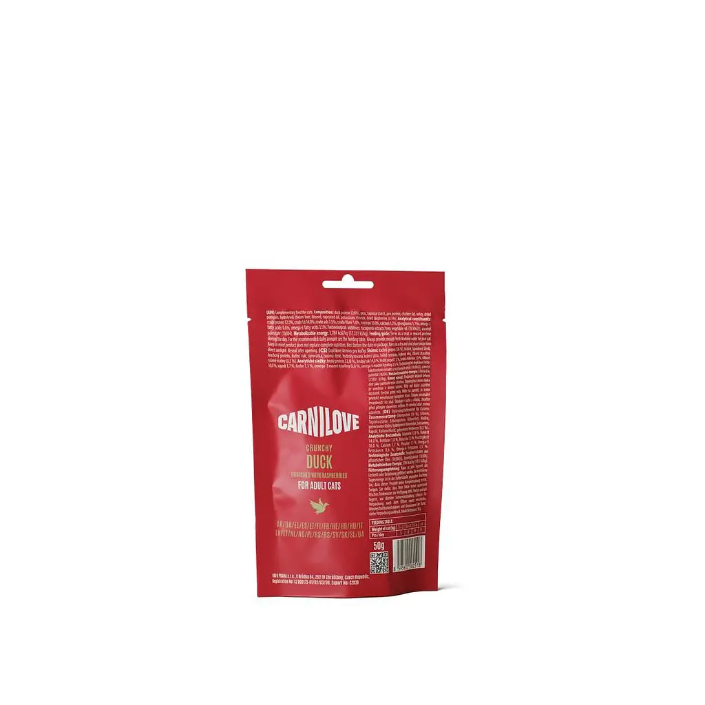 Ласощі для котів хрусткі Carnilove Crunchy Snack Duck with Raspberries качка і малина 50 г - фото 2