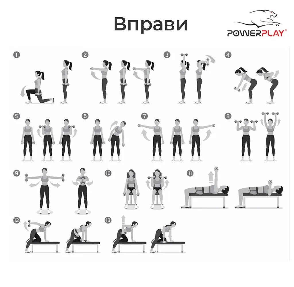 Набор гантелей в кейсе (2шт.*1кг. 2шт.*1.5кг. 2шт.*2кг.) PowerPlay 9 кг fit0011683 - фото 6