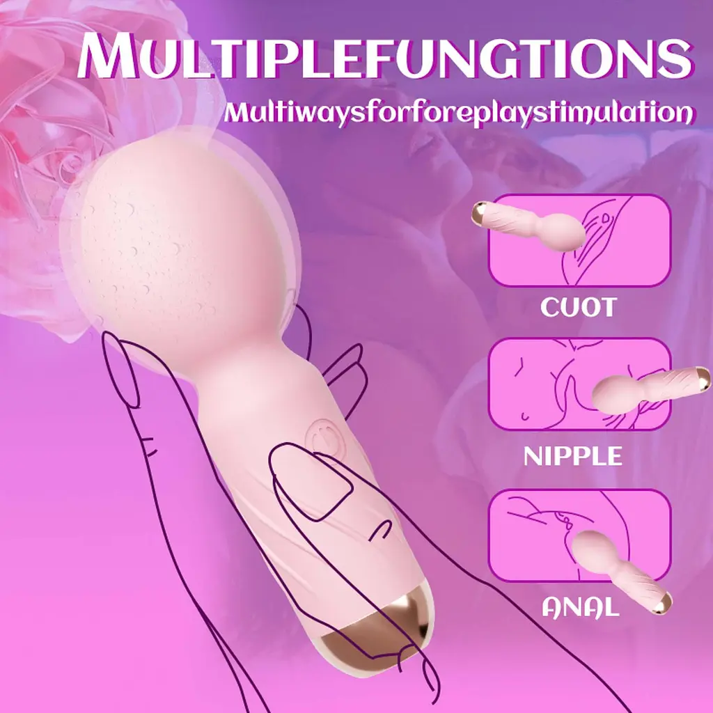 Вибратор B - Series Cute Mini Wand 10.1 см (розовый) - фото 9