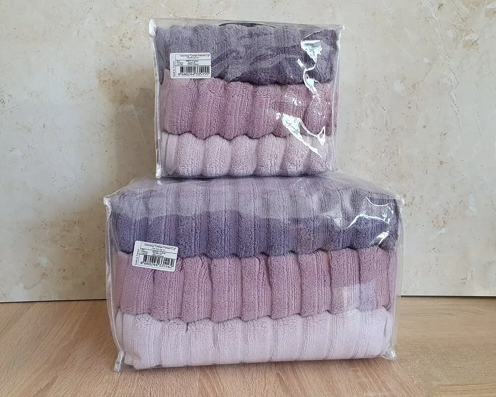 Набір турецьких махрових рушників Cestepe MicroCotton Premium 3 штуки 50x90 + 3 штуки 70х140 Ezgi 2 щільність 600 г/м2 - фото 6