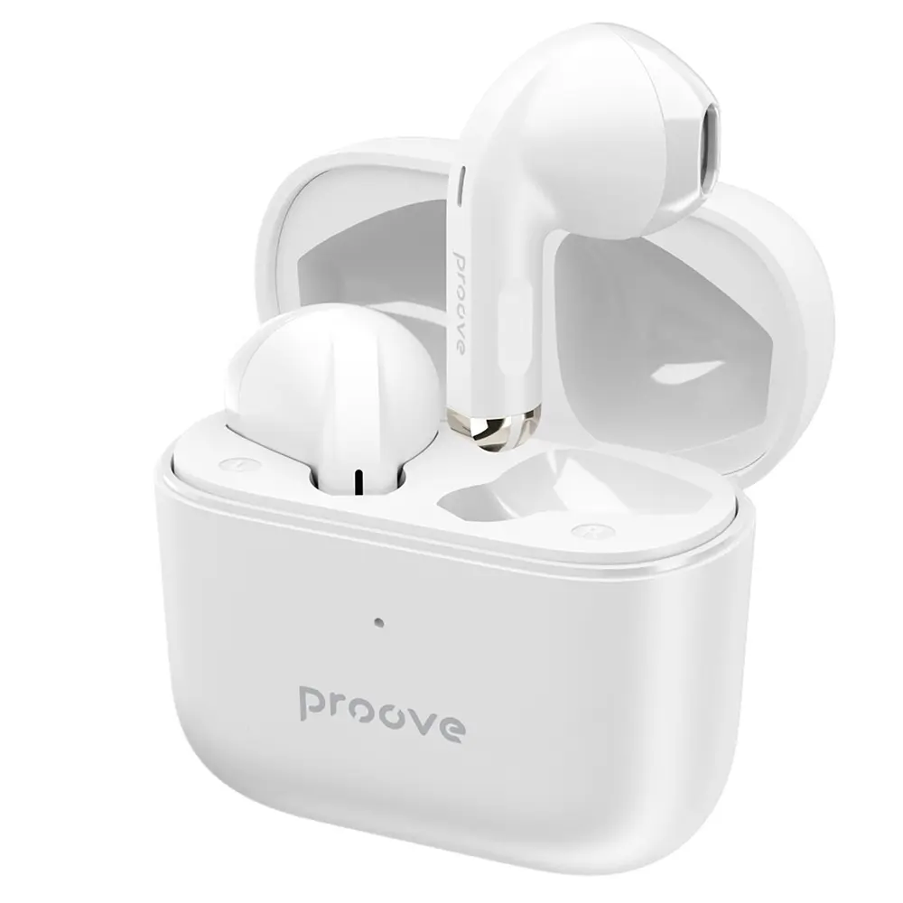 Беспроводные наушники Earphones Proove Mainstream, IPX4, ENC, BT5.3, 40mAh, 400mAh, 4h, TWS white UA UCRF - фото 4
