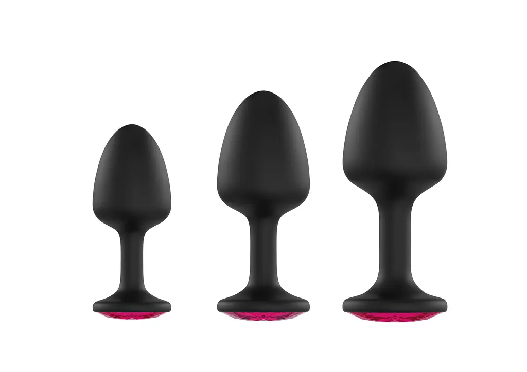 Анальна пробка зі зміщеним центром ваги та кристалом Dorcel Geisha Plug Ruby M, 8х3.2 см, червоний - фото 3