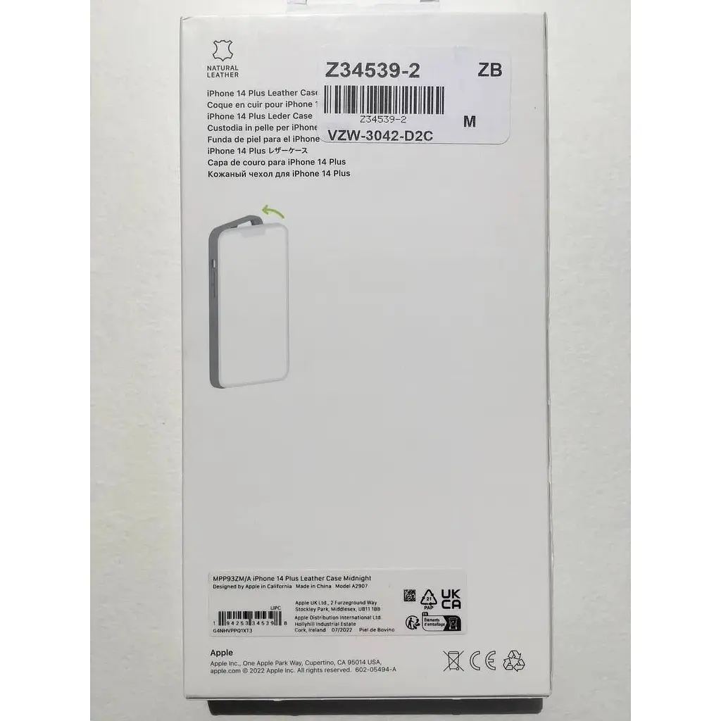 Оригінальний шкіряний чохол Apple Leather Case MagSafe для iPhone 14 Plus (6.7") Black MPP93ZE/A - фото 3
