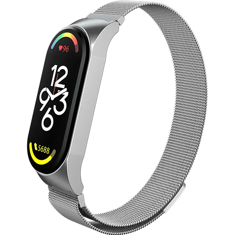 Ремешок для фитнес-браслета Xiaomi Mi Band 7 Metal Milanese Magnetic Band Silver [83567] - фото 2