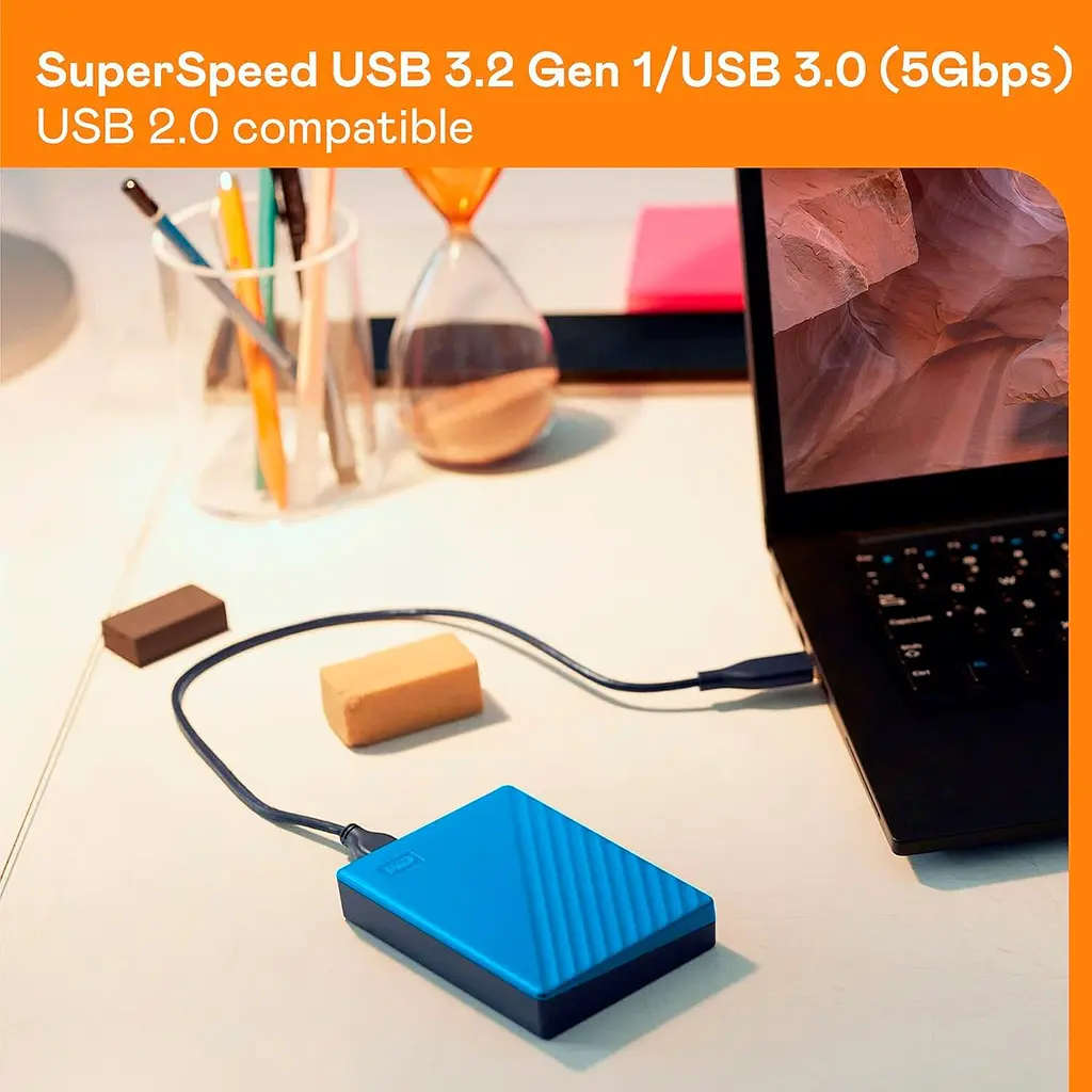 Зовнішній жорсткий диск Western Digital External WD My Passport 6TB USB 3.2 Blue (WDBR9S0060BBL-WESN) - фото 7