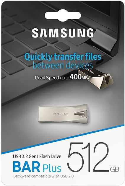 Накопичувач 512GB USB 3.1 Type-A Bar Plus Срібний Samsung teh0025097 - фото 9