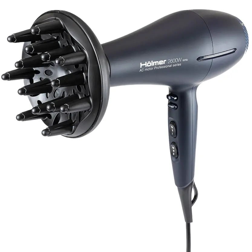 Фен для волос Holmer HHD-260I PRO синий (HHD-260I PRO ionic AC motor) - фото 6