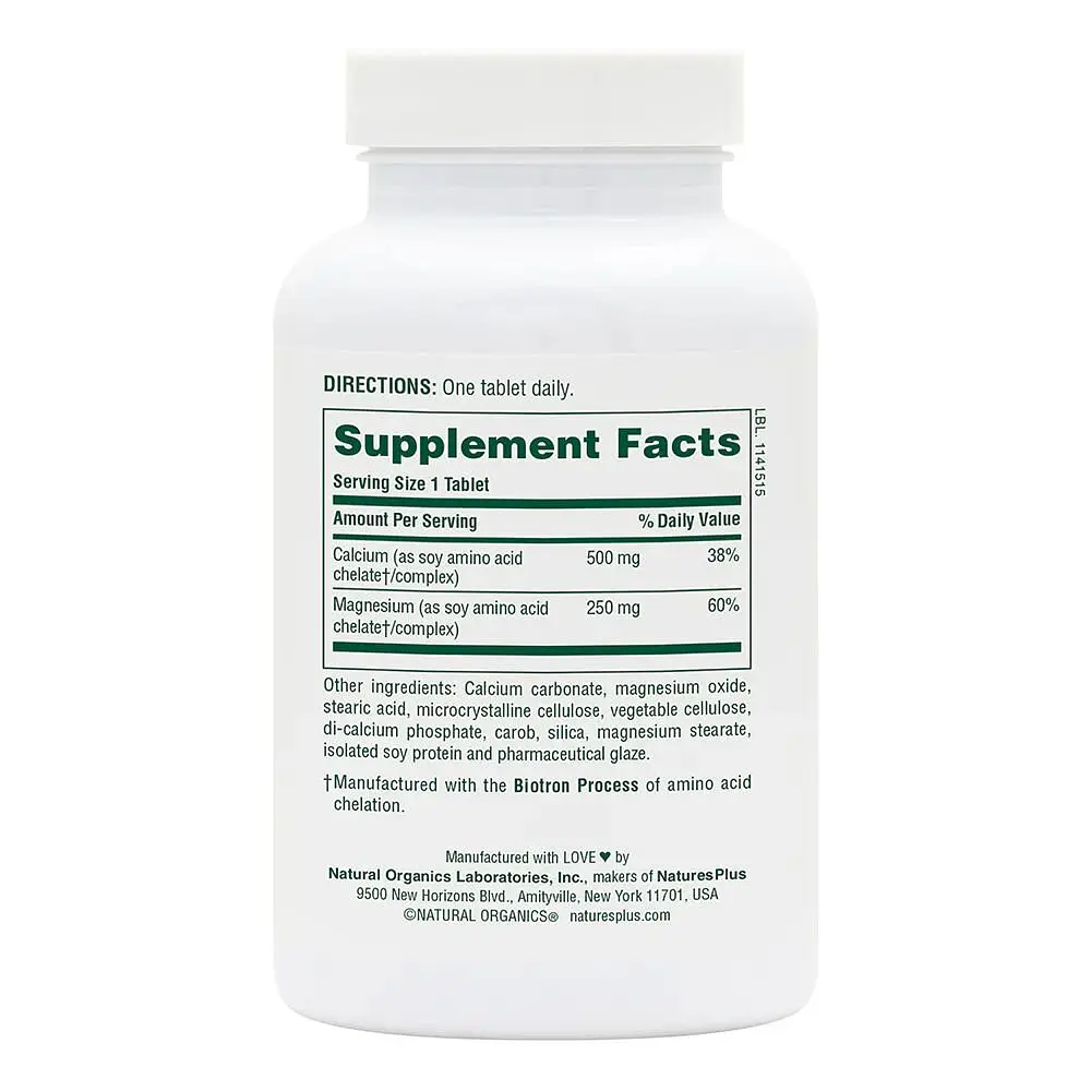 Кальцій та магній NaturesPlus Cal/Mag 500 mg/250 mg 90 таблеток - фото 2