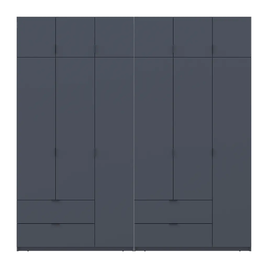 Розпашна Шафа для одягу Doros Лукас Графіт 3+3 ДСП 240х50х240 (42005109) - фото 5
