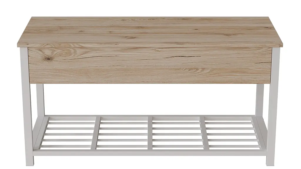 Банкетка с ящиком Ferrum-decor Дрейк 2 550x1200x400 металл Белый ДСП Дуб Сан-Марино 16 мм (FRD-103074) - фото 4