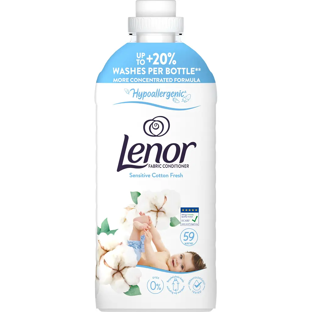 Кондиціонер для білизни Lenor Для чутливої шкіри Свіжість бавовни 1.239 л (8700216724470) - фото 2