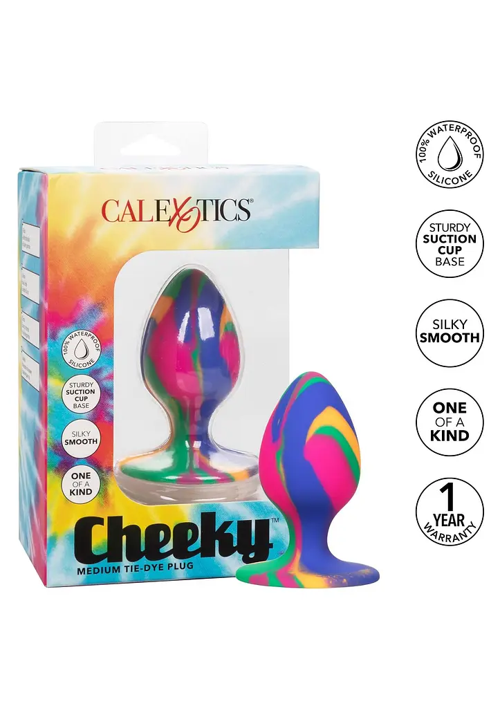 Анальная пробка CalExotics Tie-Dye Plug Medium 7.5 см мульти - фото 6