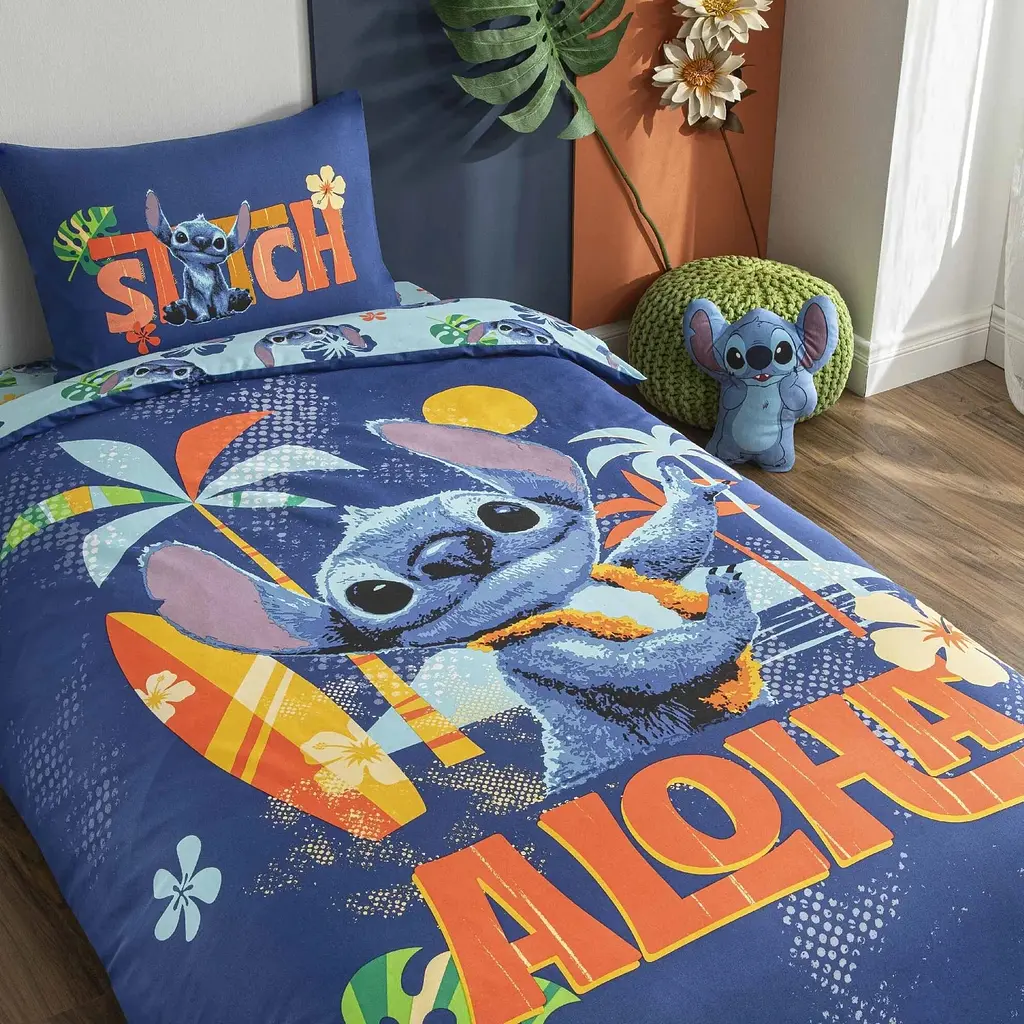 Підлітковий комплект Disney Stitch Aloha Ранфорс / простирадло на резинці Tac pbe0051156 - фото 2