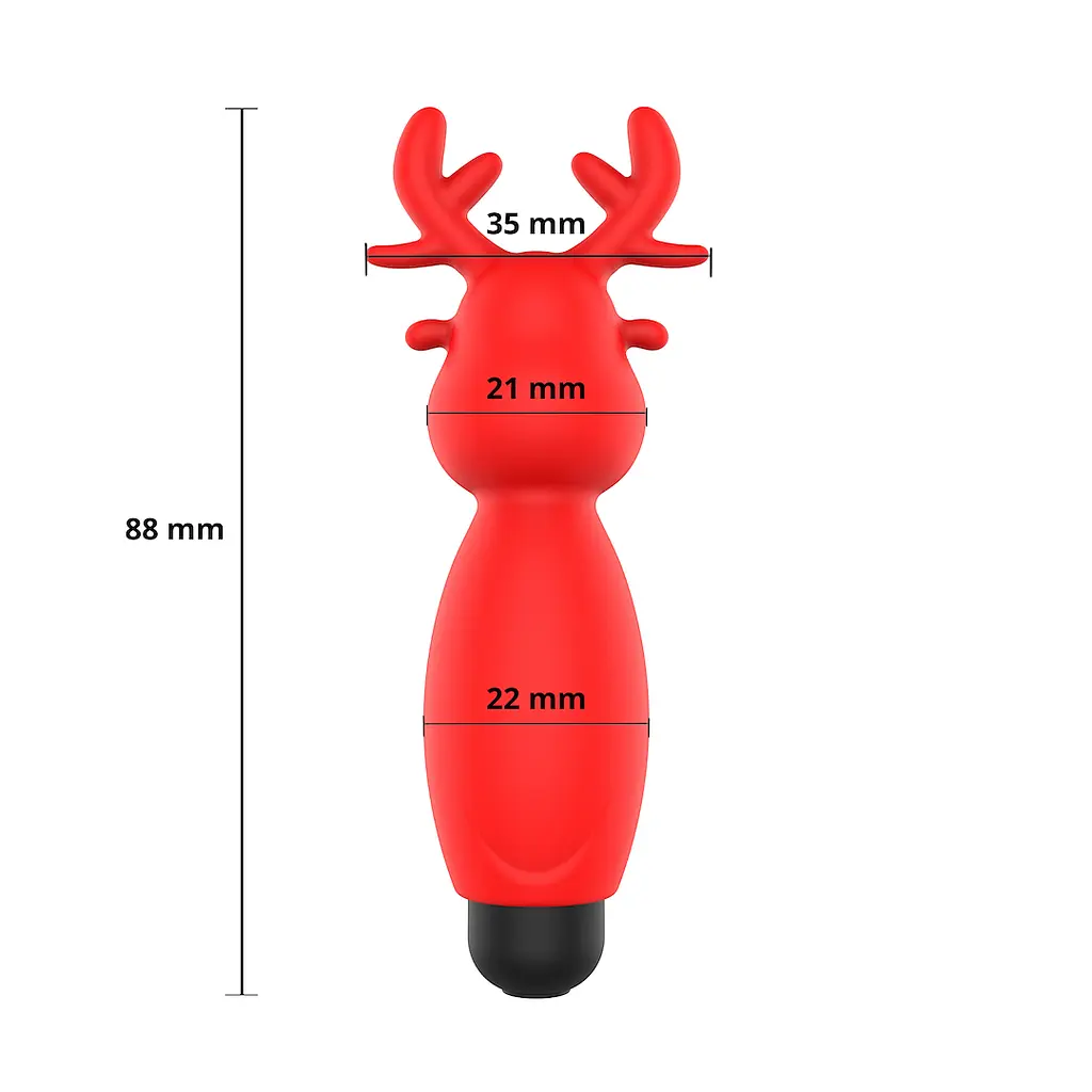 Вибратор для клитора Erospace Sweet Play Mini Reindeer Vibrator A10 8.8 см красный - фото 5