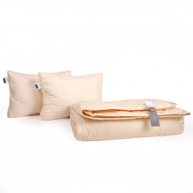 Набір MirSon вовна №9564 Gold camel Wool літо ковдра 200х220 см + 2 подушки білий (2200010806540) - фото 2
