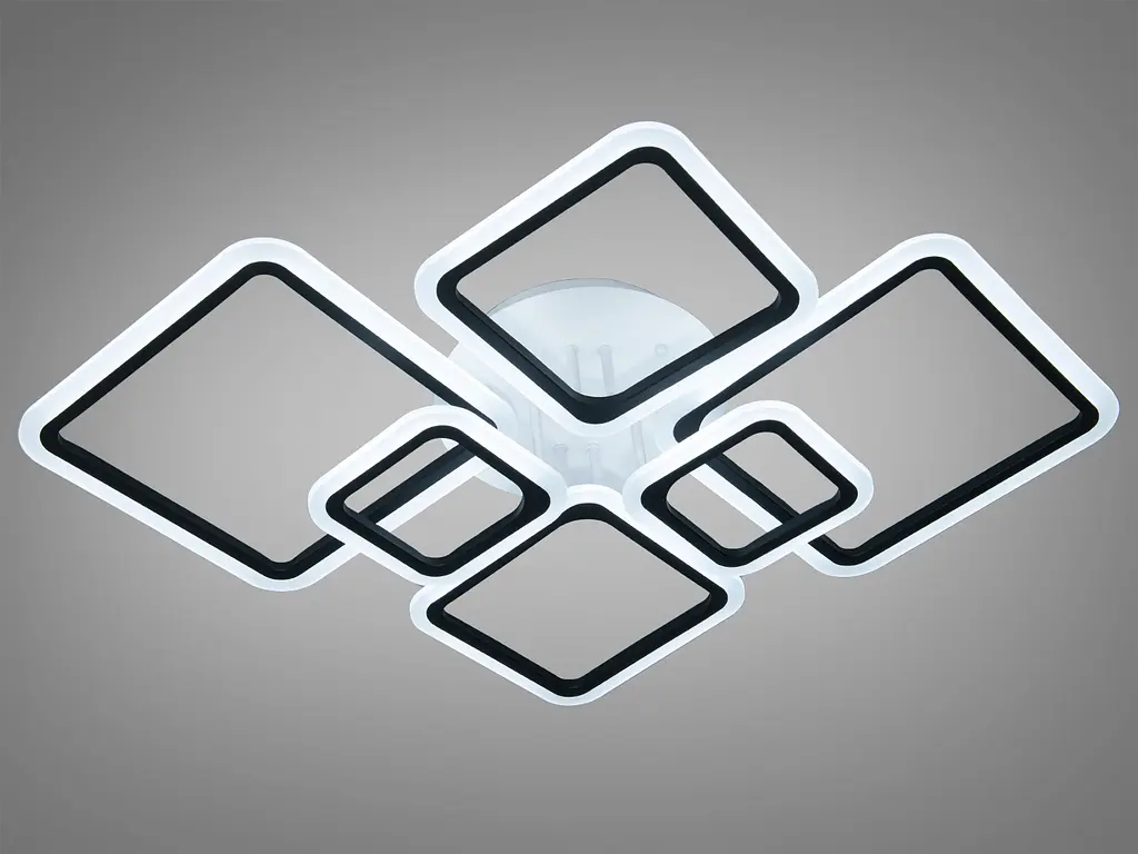 LED люстра смарт светильник с ИК пультом и диммером, 110W, черный - фото 3