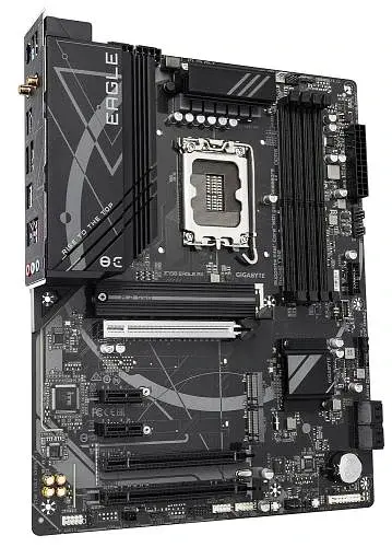 Материнська плата LGA1700, Gigabyte Z790 EAGLE AX, Z790, 4xDDR5, Int.Video(CPU), 4xSATA3, 3xM.2, 1xPCI-E 5.0 x16, 1xPCI-E 4.0 x16, 1xPCI-E 3.0 x16, 2xPCI-E 3.0 x1, Realtek 7.1, Realtek 2.5GbE, WiFi 6E, Bluetooth 5.3, 9xUSB3.2/6xUSB2.0, HDMI/DP, ATX - фото 3