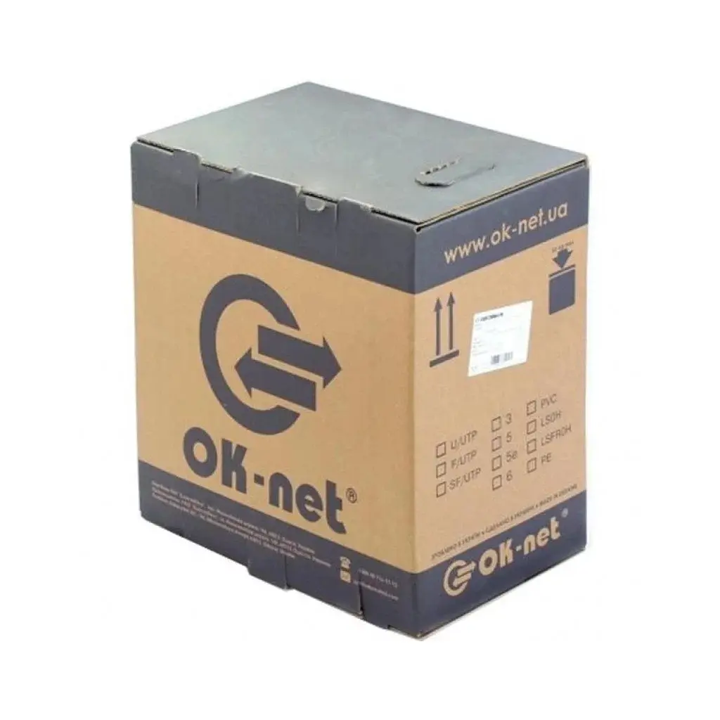 Кабель мережевий OK-Net FTP 500м (КППЭт-ВП (100) 2х2х0.51 / 500)