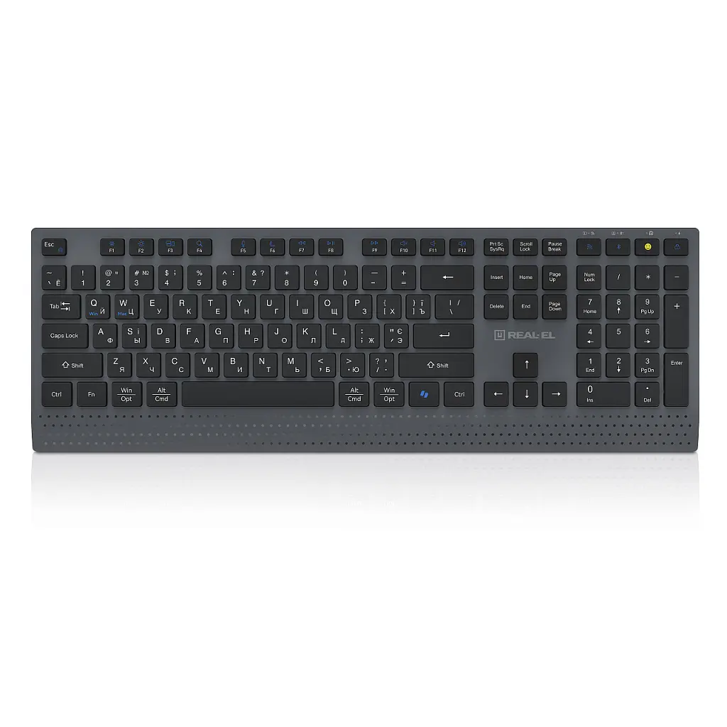 Клавіатура REAL-EL RK-715W Wireless/Bluetooth Black/Gray (EL123100051)