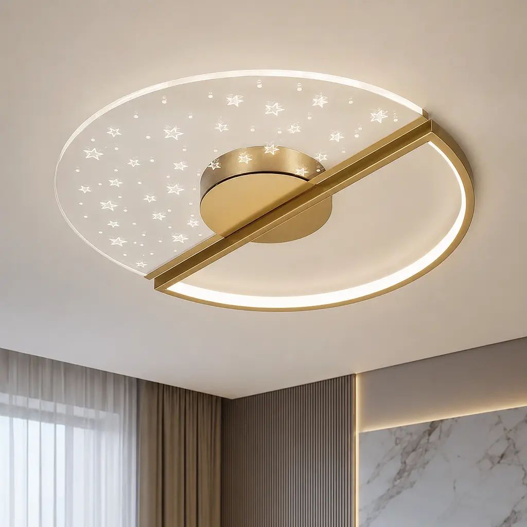 Світлодіодна люстра стельова Artlight 2470/500GD з візерунковим акриловим розсіювачем, 48W - фото 4