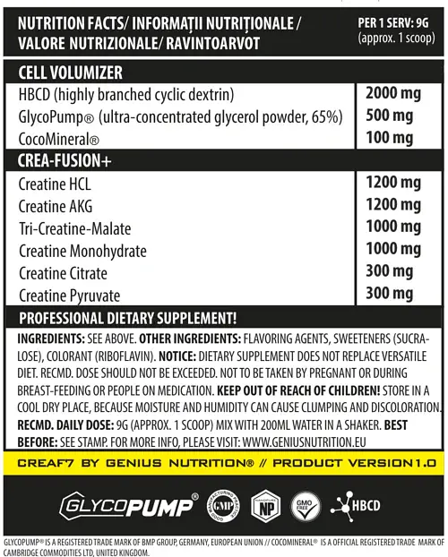 Креатин Genius Nutrition Crea F7 Green Apple 405 г - фото 2