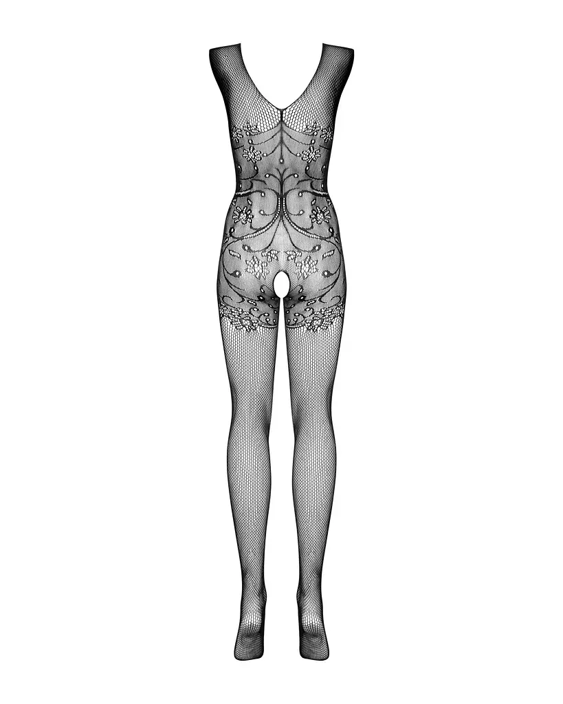 Бодістокінг Obsessive Bodystocking F234 S/M/L, абстрактний малюнок, глибоке декольте - фото 6