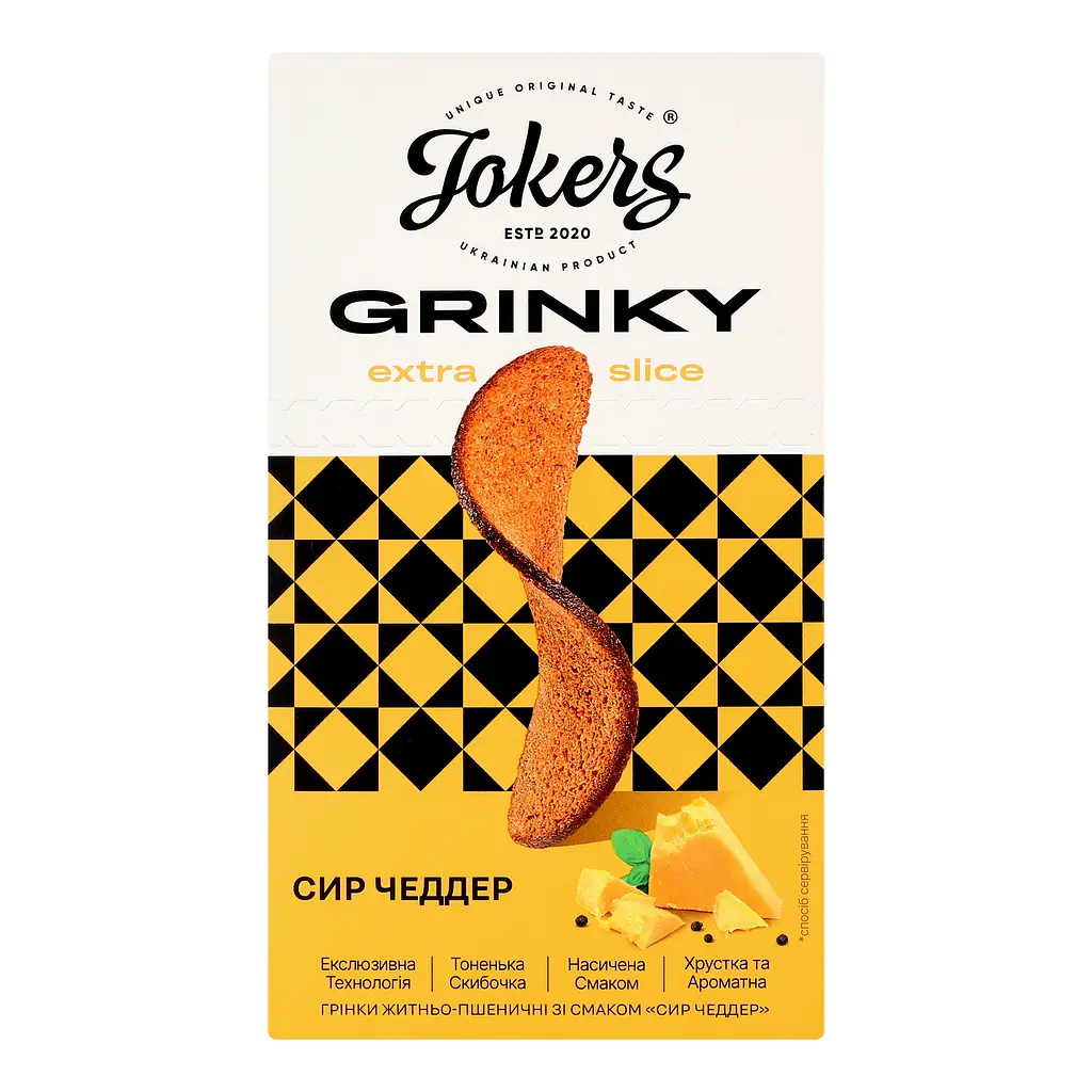Гренки Jokers Extra Slice ржано-пшеничные со вкусом сыра чеддер 90 г (968978) - фото 3