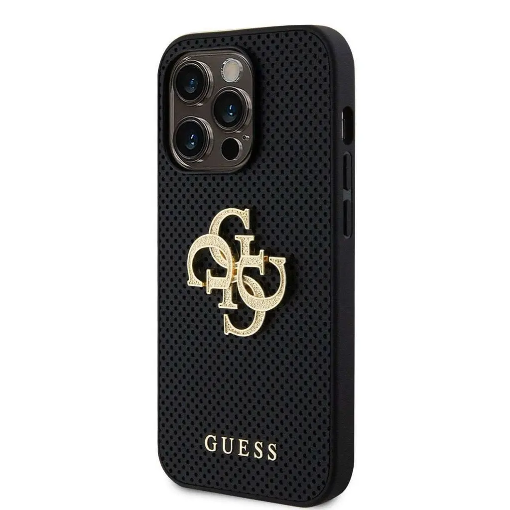 Чехол Guess PU Perforated 4G Glitter Metal Logo для iPhOne 15 Pro Max Black (GUHCP15XPSP4LGK) - фото 2