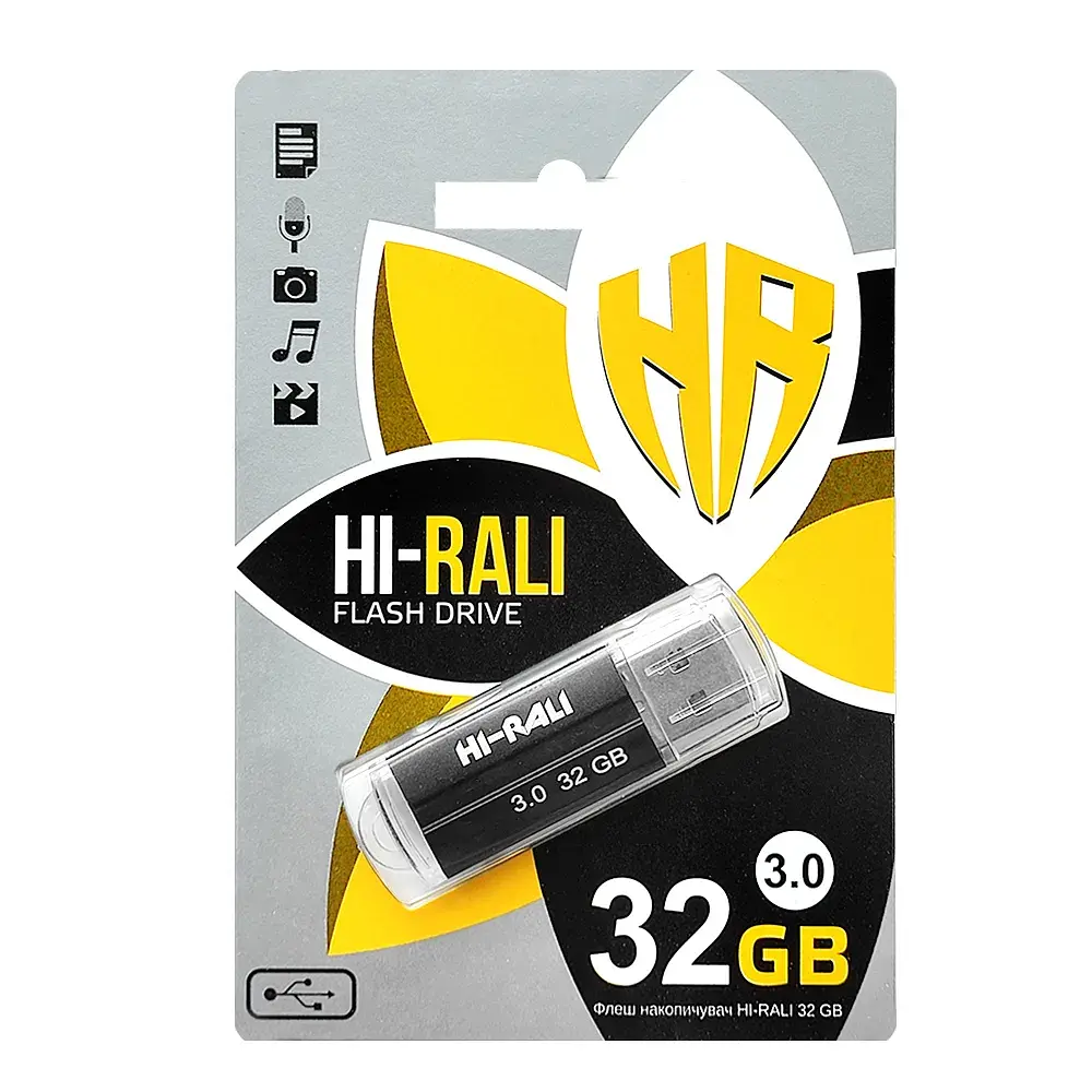Флеш-накопичувач USB3.0 32GB Hi-Rali Corsair Series Black (HI-32GB3CORBK) - фото 2