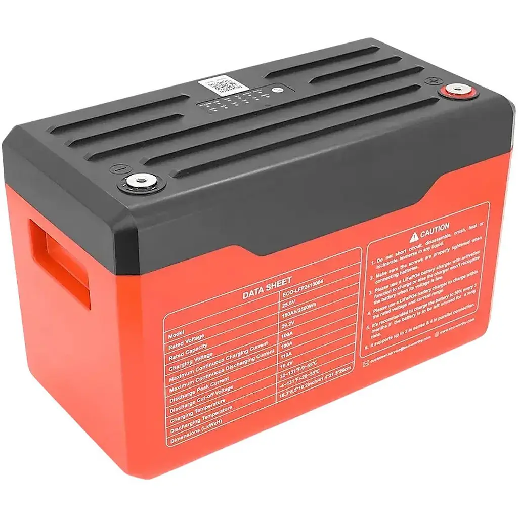 Акумулятор Eco-Worthy LiFePO4 24V (25.6V/100Ah/2560Wh) (Eco-Worthy-251004) [164645] - фото 2