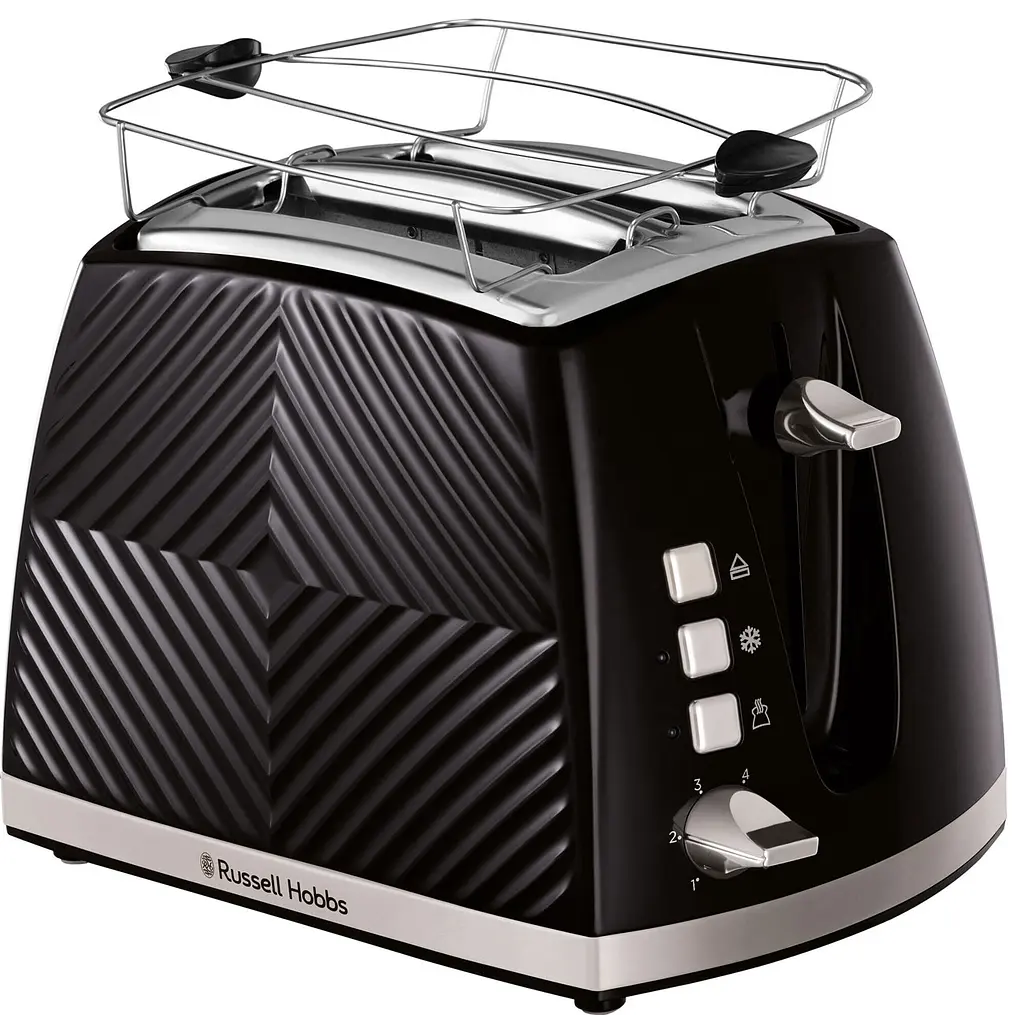 Тостер GrooWe 2 Slice 850Вт, подогрев, размораживание, пластик, черный Russell Hobbs kuh0014907 - фото 2