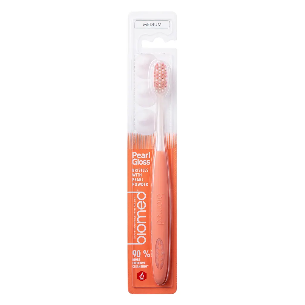 Зубна щітка Biomed Pearl Gloss Medium (середня) персикова - фото 4
