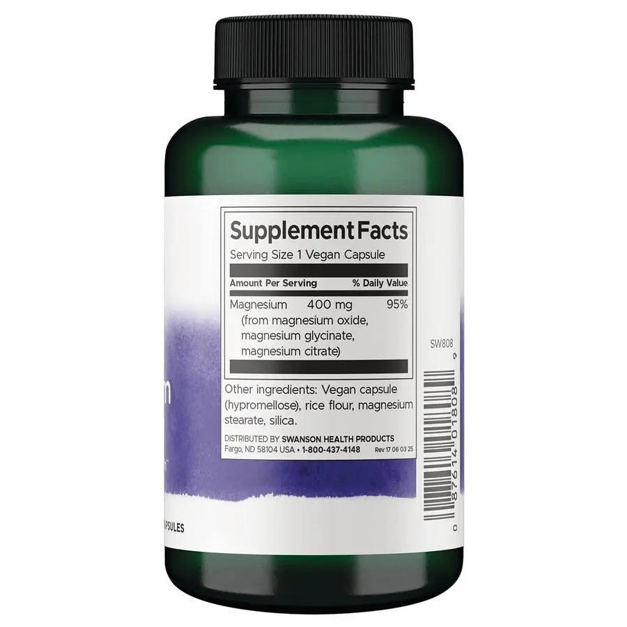 Комплекс магнію Swanson Triple Magnesium Complex 400 mg, 100 вегакапсул - фото 2