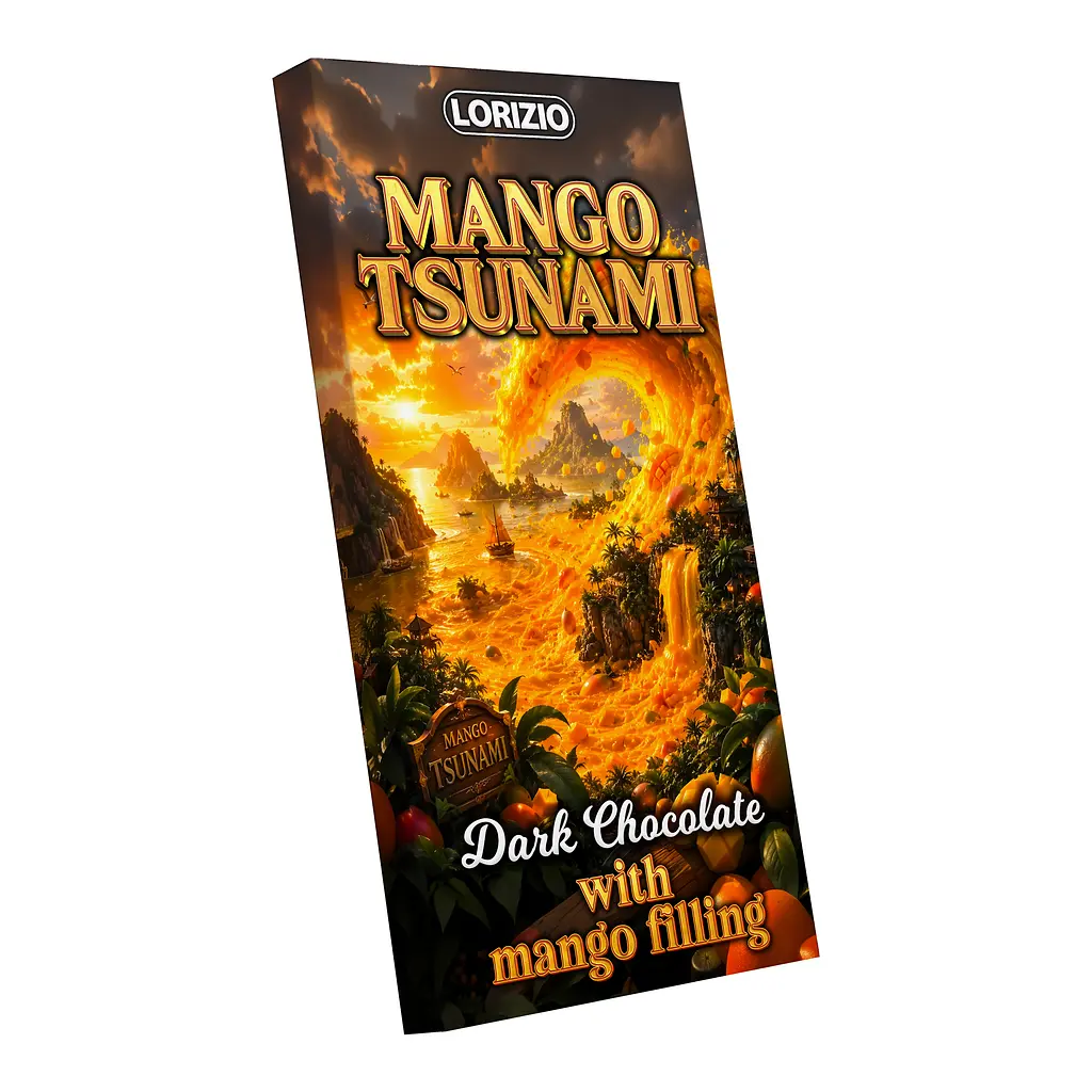 Шоколад чорний Lorizio з манговою начинкою "MANGO TSUNAMI" 200 г - фото 2